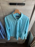Felix Hardy linnen overhemd XL turquoise, Kleding | Heren, Overhemden, Ophalen of Verzenden, Zo goed als nieuw, Blauw, Halswijdte 43/44 (XL)