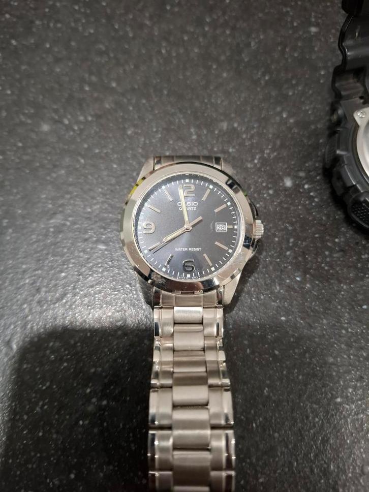 Casio MTP 1259 (lege batterij), Sieraden, Tassen en Uiterlijk, Horloges | Heren, Zo goed als nieuw, Polshorloge, Casio, Staal