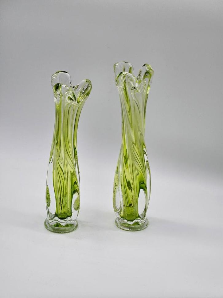 Vintage MCM Swung Vazen - Vingervazen, Antiek en Kunst, Antiek | Vazen, Ophalen of Verzenden