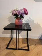 Massief Marmeren Bijzettafeltje, Huis en Inrichting, Tafels | Bijzettafels, Ophalen, Minder dan 55 cm, Gebruikt, Vierkant