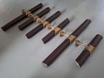 vintage messing leuningdragers zware uitv d 70mm bar mancave, Ophalen, Gebruikt