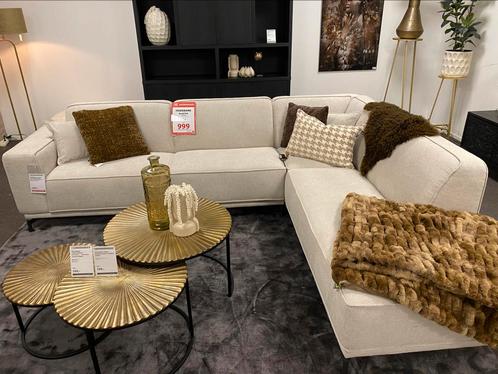Gave hoekbank!! Stof mito naturel, Huis en Inrichting, Banken | Sofa's en Chaises Longues, Nieuw, Metaal, Stof, Ophalen