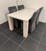 Eettafel set met 4 stoelen, Huis en Inrichting, Tafels | Eettafels, Ophalen, Gebruikt, 100 tot 150 cm, Eikenhout