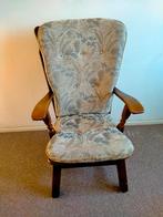 Eiken fauteuil/ stoel met hoge rugleuning, 2 losse kussens, Ophalen, Minder dan 50 cm, Gebruikt, Minder dan 75 cm
