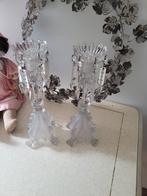 Zeer oude Val St Lambert griffioen kandelaars p/st 49.95, Antiek en Kunst, Ophalen of Verzenden, Glas