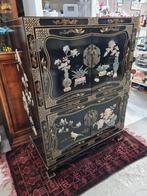 Oosterse kast met inlegwerk 2 vakken met planken deuren, Ophalen, 50 tot 100 cm, Oosters, Overige houtsoorten