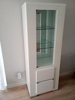 Witte hoogglans vitrinekast, Huis en Inrichting, Ophalen, 50 tot 100 cm, Zo goed als nieuw, 150 tot 200 cm