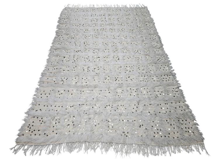 Handmade oriental wool Kelim carpet pailletten 153x235cm, Huis en Inrichting, Stoffering | Tapijten en Kleden, Zo goed als nieuw