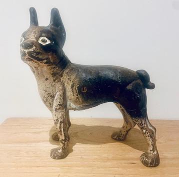 Zeldzame gietijzeren Boston Terrier deurstop uit 1950–1960  beschikbaar voor biedingen