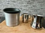 Barista set: uitklopbak en melkkannen, Ophalen of Verzenden, Zo goed als nieuw