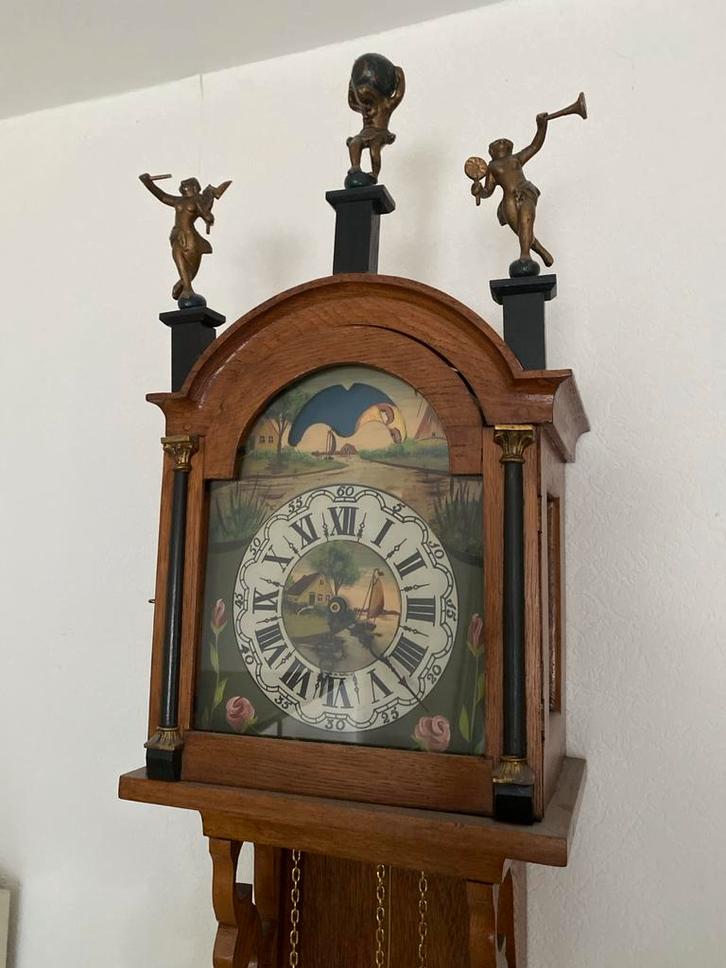 Mooie Staartklok met Gewichten, Antiek en Kunst, Antiek | Klokken, Ophalen of Verzenden