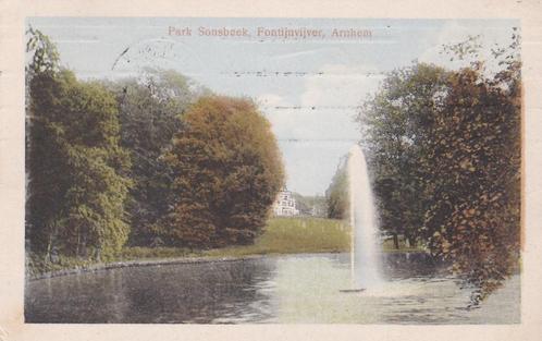16617 Park Sonsbeek Fontijnvijver Arnhem mooie oude kaart, Verzamelen, Ansichtkaarten | Nederland, Gelopen, Gelderland, 1920 tot 1940