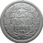 Nederland 25 cent 1916 (zilver, schaars), Zilver, 25 cent, Ophalen of Verzenden, Koningin Wilhelmina