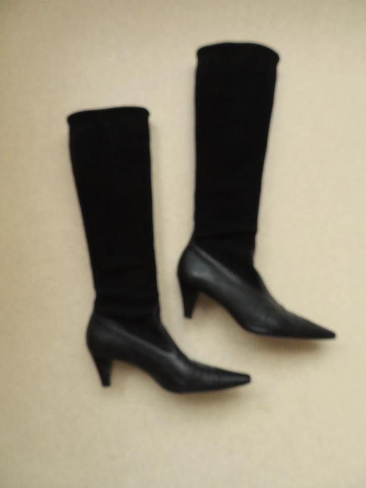 PETER KAISER stretch laarzen zwart leer 4,5  37,5, Kleding | Dames, Schoenen, Zo goed als nieuw, Hoge laarzen, Zwart, Ophalen of Verzenden