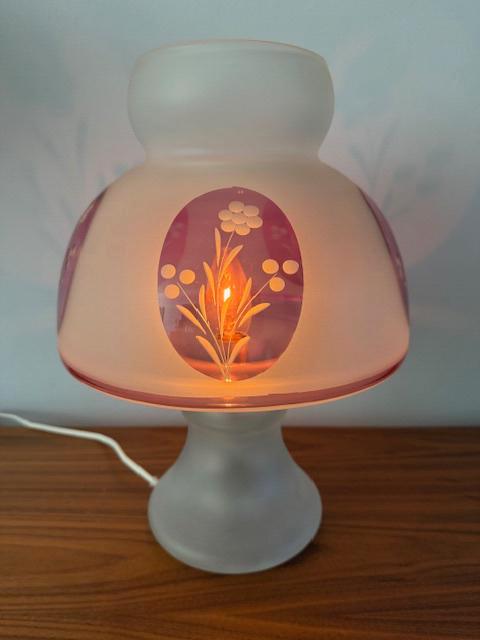 Tafellamp, mushroom, glas, murano, Italiaans, vintage, jr 70, Huis en Inrichting, Lampen | Tafellampen, Zo goed als nieuw, Minder dan 50 cm