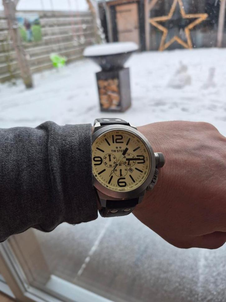 TW Steel tw3 r 50 mm Herenhorloge met Nieuwe Batterij!, Sieraden, Tassen en Uiterlijk, Horloges | Dames, Gebruikt, Overige merken
