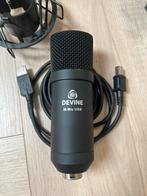 Devine M-Mic USB BK condensatormicrofoon zwart + plop filter, Muziek en Instrumenten, Microfoons, Ophalen, Gebruikt, Studiomicrofoon