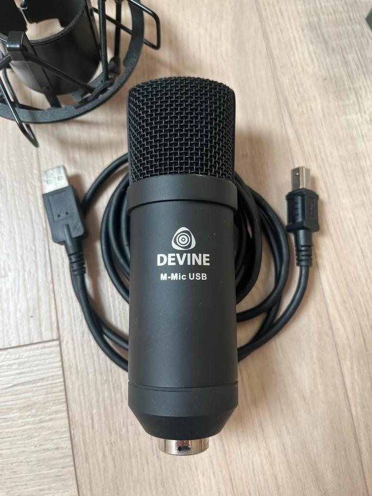 Devine M-Mic USB BK condensatormicrofoon zwart + plop filter, Muziek en Instrumenten, Microfoons, Gebruikt, Studiomicrofoon, Ophalen