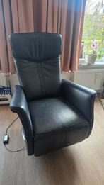 Relax fauteuil relax stoel leder donkerblauw, Huis en Inrichting, Fauteuils, Ophalen of Verzenden, Zo goed als nieuw, 50 tot 75 cm