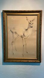Tekening in brocante lijst, Huis en Inrichting, Ophalen, Zo goed als nieuw, Hout, Minder dan 50 cm