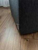 Mooie antracietkleurige Wood poef, Vierkant, Ophalen of Verzenden, Zo goed als nieuw, Stof