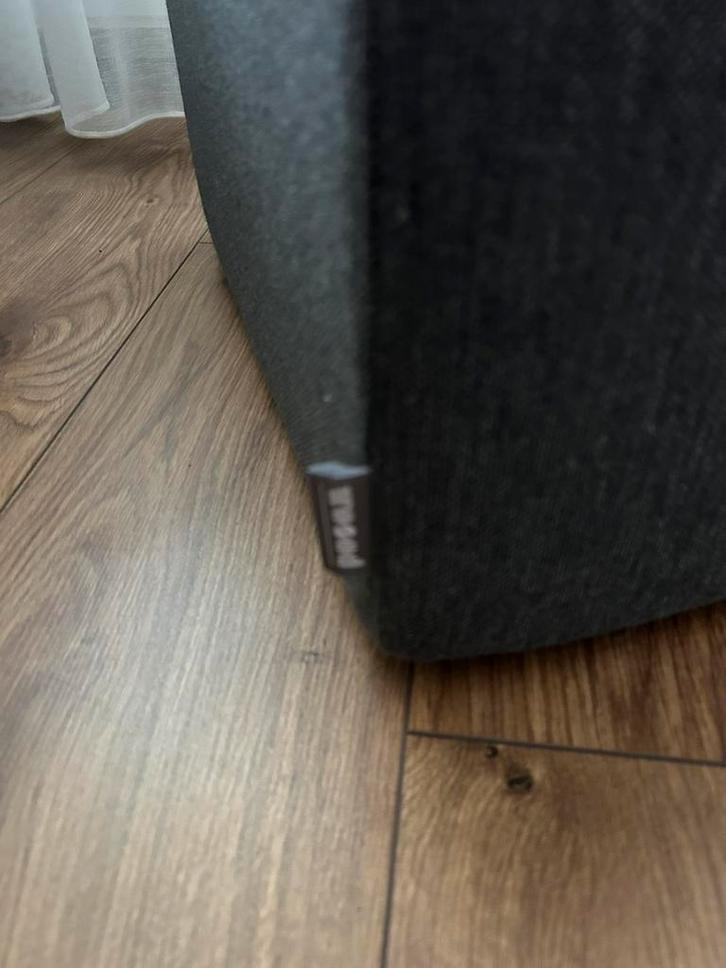 Mooie antracietkleurige Wood poef, Huis en Inrichting, Banken | Voetenbanken en Poefen, Zo goed als nieuw, 50 tot 75 cm, Vierkant