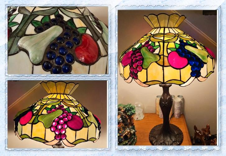 Prachtige Grote Tiffany lamp🍇In Mooie staat🍇🍇Hoogte 61cm, Huis en Inrichting, Lampen | Tafellampen, Zo goed als nieuw, 50 tot 75 cm