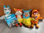 Fabeltjeskrant handpoppen met boekje Stoffel flamingo, Plus, Ophalen of Verzenden