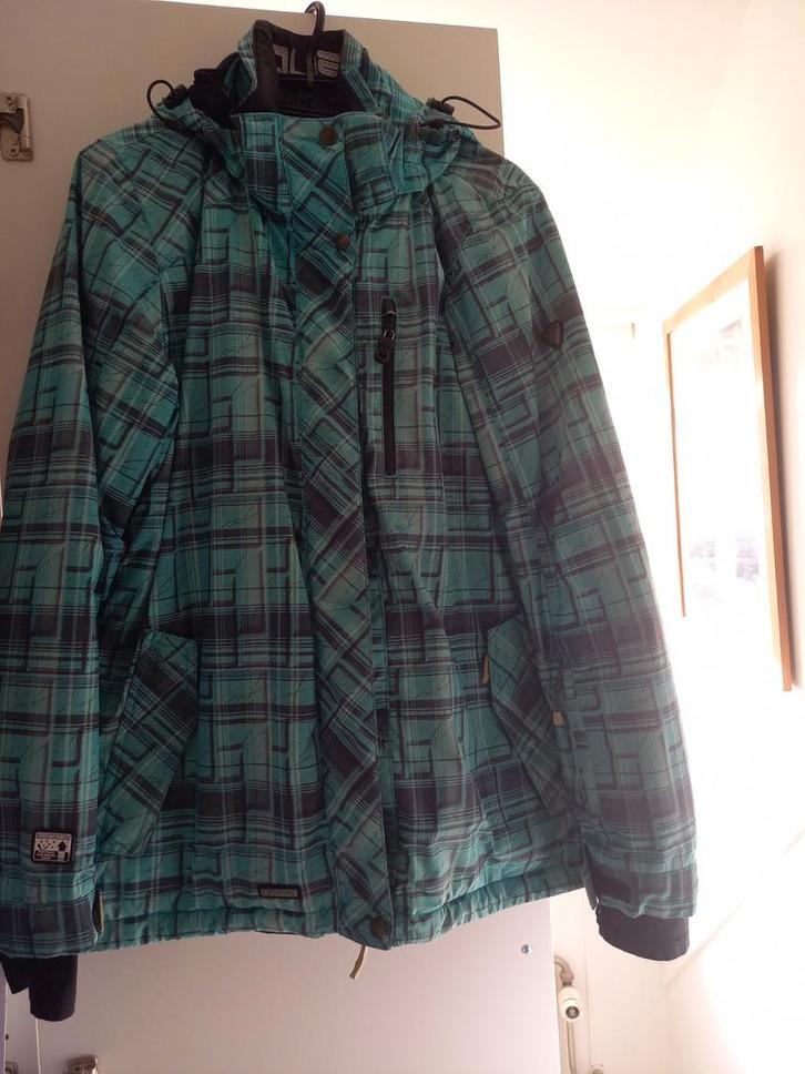 Gedragen Wintersport Jas - Groen/Grijs, Kleding | Dames, Wintersportkleding, Gedragen, Maat 42/44 (L), Ophalen of Verzenden