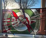 Voorzetraam glas in lood groen paars rood, Ophalen of Verzenden, Nieuw