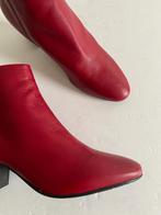 J572 Mooy maat 40 leren lage laarsjes laarzen schoenen leer, Ophalen of Verzenden, Zo goed als nieuw, Mooy, Rood
