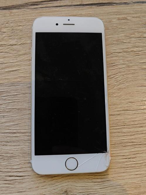 iPhone 6S - Zilver - Gebarsten Scherm, Telecommunicatie, Mobiele telefoons | Apple iPhone, Gebruikt, Zonder abonnement, Zonder simlock