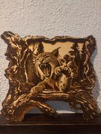 Lasergegraveerd berkenhouten kunstwerk – Lynx, Ophalen of Verzenden, Nieuw