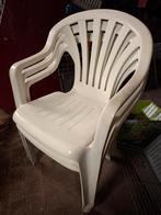 Witte Kunststof Tuinstoelen., Ophalen, Kunststof, Gebruikt, Wit