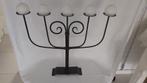 Zwaar metalen 5 armige kandelaar. Zwart., Ophalen, 25 tot 50 cm, Zwart, Zo goed als nieuw