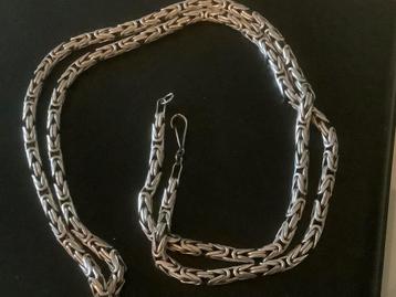 Vintage zilveren Koningketting zilver 925 koningshakels beschikbaar voor biedingen