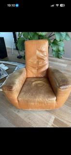 Gerard van de Berg leren stoel - Bieden!, Huis en Inrichting, Fauteuils, Ophalen, Gebruikt, Leer, 75 tot 100 cm