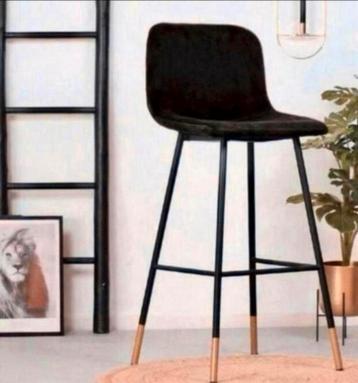 Velvet Zwartkleurige Barkrukken. 2x. 65/70/78 cm. Nieuw. beschikbaar voor biedingen