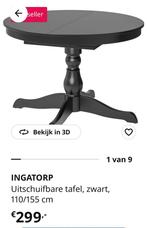 Eettafel zwart rond, Huis en Inrichting, Tafels | Eettafels, Ophalen, Gebruikt, Rond, 100 tot 150 cm