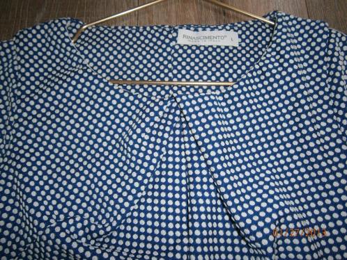 Schitterend blauw/wit jurkje  maat L van  RINASCIMENTO, Kleding | Dames, Jurken, Zo goed als nieuw, Maat 38/40 (M), Blauw, Boven de knie