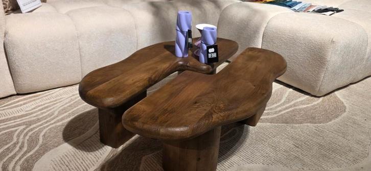 Organische Salontafel set | Lichtbruin | Hoge Korting!, Huis en Inrichting, Tafels | Salontafels, Nieuw, Minder dan 50 cm, 50 tot 100 cm