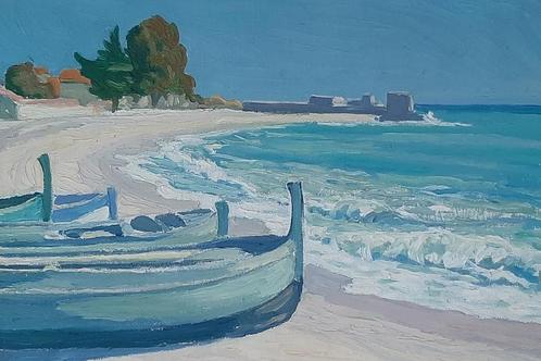 olieverf schilderij Blok van der Velden, Antiek en Kunst, Kunst | Schilderijen | Klassiek, Ophalen of Verzenden