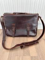 Dikke leren bruine tas maat aktetas heren dames, Ophalen, Bruin, Aktetas of Boekentas, 40 tot 50 cm