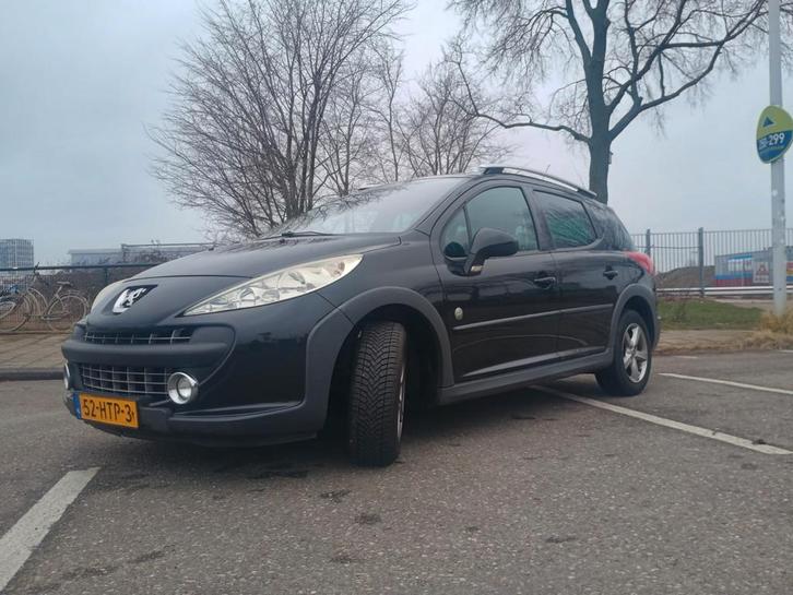 Peugeot 207 SW Outdoor 1.6 VTI  2009 Zwart, Auto's, Peugeot, Particulier, Airconditioning, Centrale vergrendeling, Dakrails, Elektrische buitenspiegels