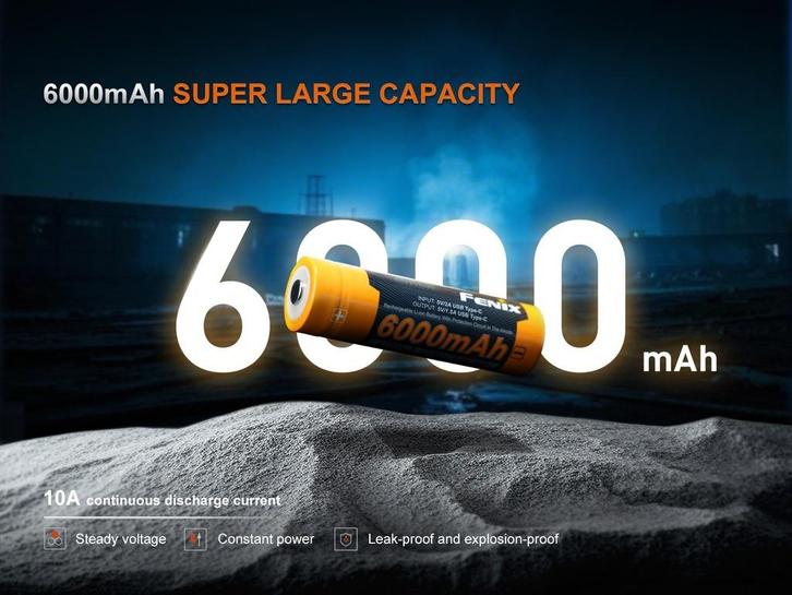 Fenix 21700 batterij 6000 mAh - NIEUW, Audio, Tv en Foto, Accu's en Batterijen, Nieuw, Oplaadbaar, Ophalen of Verzenden