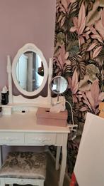 Mooie witte kaptafel met spiegel, Huis en Inrichting, Minder dan 50 cm, Ophalen of Verzenden, Zo goed als nieuw, Hout