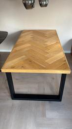 Eettafel visgraat, Huis en Inrichting, Tafels | Eettafels, Gebruikt, 200 cm of meer, Metaal, Rechthoekig