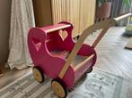 Roze Poppenwagen, hout, Ophalen, Gebruikt, Duw- of Trekspeelgoed