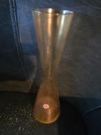 Smalle gele glazen vaas diabolo Empoli Italie. Hoog 27 cm, Huis en Inrichting, Woonaccessoires | Vazen, Ophalen, Gebruikt, Geel