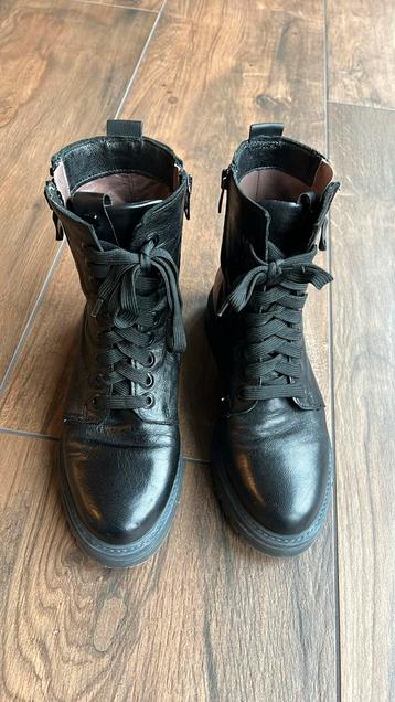 MJUS zwarte bikerboots met ritsen en veters maat 38 beschikbaar voor biedingen